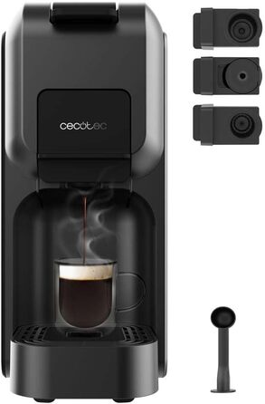 Кавомашина Cecotec Freestyle Compact Black: 1350W, Thermoblock, 20 Bar, 4-в-1 для еспресо, сумісна з Dolce Gusto, Nespresso, K-Fee, об'єм резервуару 800 мл