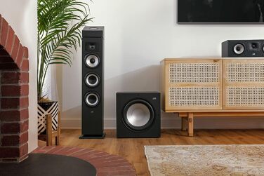 Активний сабвуфер Polk Audio Monitor XT12, 12-дюймовий сабвуфер, підсилювач класу AB 100 Вт, чорний