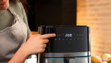 Фритюрниця без олії Cecotec Cecofry Full Pro 5500, 5.5 л, 1700 Вт, 8 режимів, PerfectCook, Touchpad, нержавіюча сталь