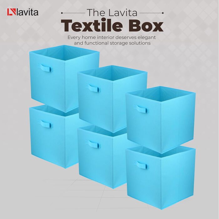 Коробка для зберігання lavita Складні ящики для зберігання 31 x 31 x 31 см Ящик-органайзер Системи організації одягу Зберігання та організація одягу шматок (6, бірюзовий)