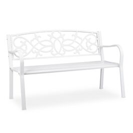 Relaxdays Вінтажна садовая лавка білого кольору