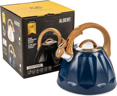 Чайник для води Karl Hausmann Induktion 3L з автоматичним свистком - нержавіюча сталь, сумісний з індукційними, газовими та електричними плитами