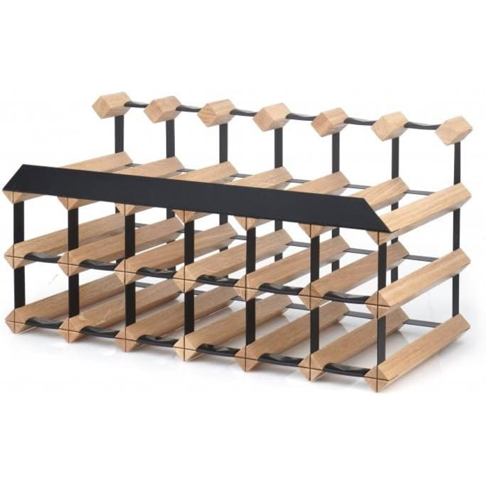 Стильна вітрина для вина RAXI™ Premium на 18 пляшок (дуб, 2 плятки)