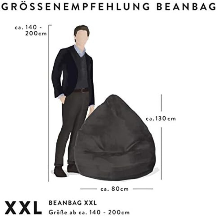 МІСЦЕ СИДІННЯ тільки від MAGMA Beanbag Easy XXL приблизно 300 літрів антрациту