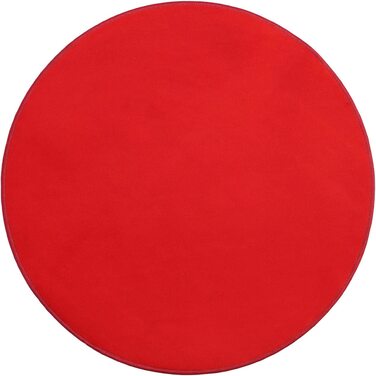 Ідеї Primaflor в текстилі дитячий ігровий килим Суцільний колір коло сидінь-червоний, близько 133 см, велюровий килим з коротким ворсом для дитячої кімнати
