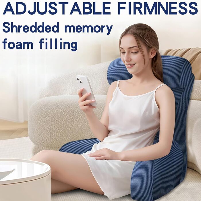 Підголівник для ліжка з підлокітниками Tinuniyaa, великий, для читання, роботи, перегляду телевізора, ігор та відпочинку. Підходить для людей вище 163 см.