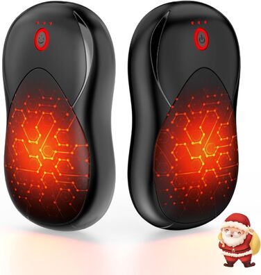 Електричні грілки для рук PHEJIE, 2 шт. з підзарядкою, 3 режими нагріву, портативні, для активного відпочинку, кемпінгу, гольфу, подарунок для жінок та чоловіків (чорний)