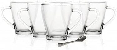 Склянок для кави з капучино чайні склянки з ручкою 250 мл і 6 склянок для пиття з нержавіючої сталі, 6