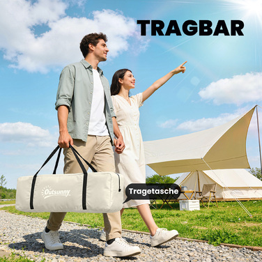 Намет автомобільний Heckzelt для 2-4 осіб, 320 x 280 x 205 см, 2-в-1, водонепроникний тунельний намет з 4 дверима, вікнами та підлогою