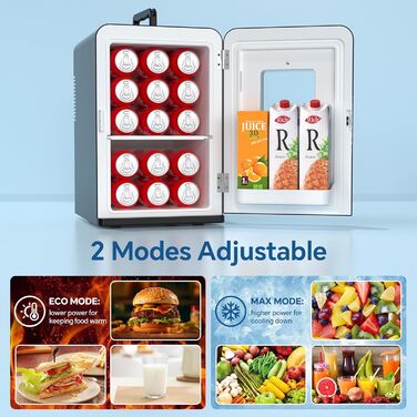 Автомобільний міні-холодильник 2 в 1 з функцією охолодження та підігріву, 15Л, 12V/220V для авто, дому та офісу, чорний