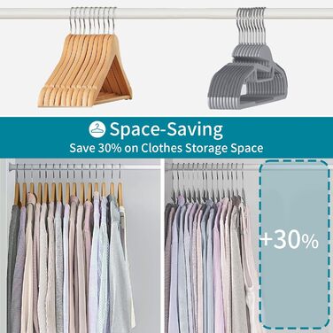 Плечики для одягу з пластику, 50 шт. з неслизьким покриттям, для сорочок та краваток, обертаються на 360°, сірий + сріблястий, APY0450G