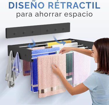 Настінна сушилка для білизни JUPPLIES розкладна, 120 см – сушилка для одягу для дому та вулиці, біла, 30 кг