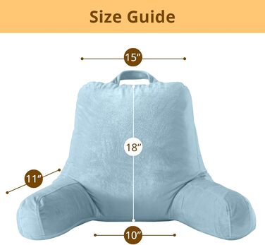 Підкуштунок Sasttie з велюровою спинкою, подушка для підтримки спини для дорослих з підлокітниками, для читання в ліжку, на дивані, на підлозі, в гуртожитку.