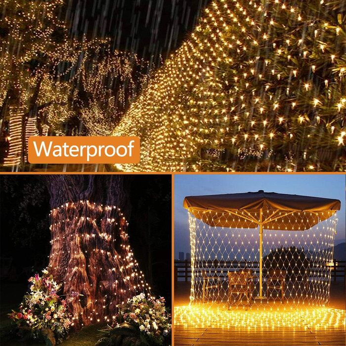 Світлодіоди Light Net Outdoor 3x2M, пульт, 8 режимів, таймер, водонепроникний, теплий білий, 204 LED