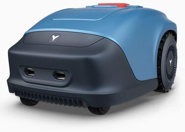 Акумуляторний газонокосар робот до 1000 м², 4400 мА·год, Wi-Fi/4G, Bluetooth, APP, сенсор дощу, захист від крадіжки, база для зарядки (синій)
