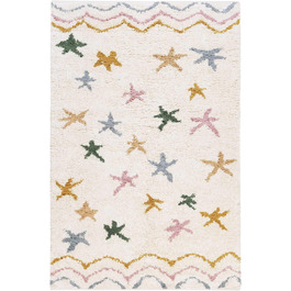 Дитячий килимок ручної роботи від Esprit з натурального волокна з веселими морськими зірками - Барвистий килимок для дитячої кімнати Sea Star (80 х 150 см, бежевий барвистий) Бежевий різнокольоровий 80 х 150 см