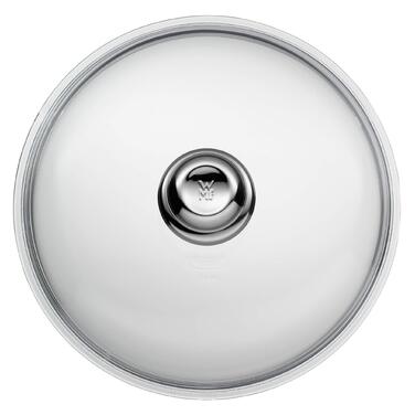 Скляна кришка для сковороди WMF 28 см, термостійке скло з металевим ручкою, підходить для посудомийки