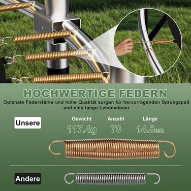 Батут садовий Flamaker Ø366см з захисною сіткою, сталевий каркас, до 150кг, для дітей та дорослих, чорний