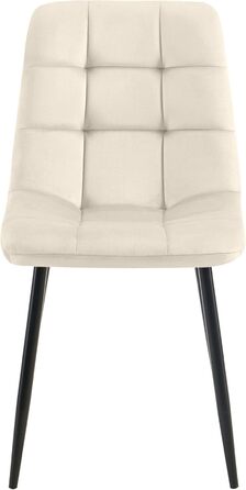 Набір з 4-х м'яких кухонних стільців CLP Asti, велюр, до 150 кг, колір: кремовий