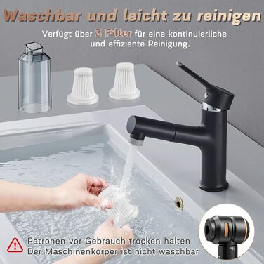 Акумуляторний ручний пилосос 4-в-1 для авто та дому, безщітковий двигун 22000Па, 3 режими потужності, 180000 об/хв, для шерсті тварин (Чорний)