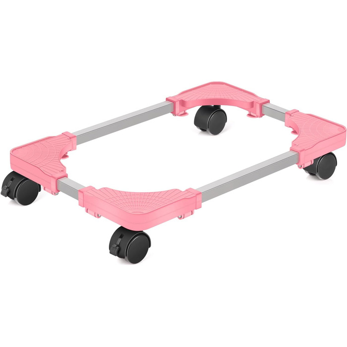Підставка для ПК Liitrton Mobiler, регульована, на коліщатках, для більшості комп'ютерів (білий, рожевий)