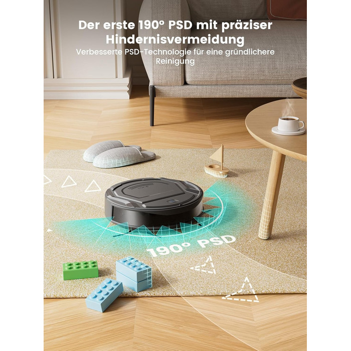 Робот-пилосос LEFANT M210 Pro+ Black: потужність 4000Pa, Wi-Fi, керування через додаток/Alexa, оминання перешкод 190°, тихий, для твердих підлог та килимів, збір шерсті тварин