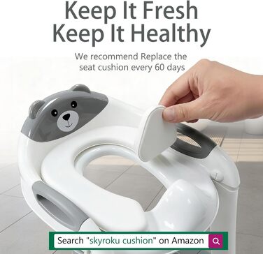 Дитячий унітаз-сходи SKYROKU 2-в-1 з сидінням для туалету, 2-7 років, до 90 кг, PP (без BPA), 5 сходинок, сірий (8898)