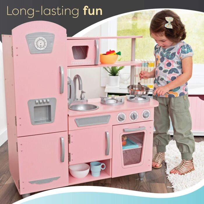 KidKraft Rosa Vintage Кухня для дітей з дерева Rosa 53179, з телефоном та холодильником, від 3 років