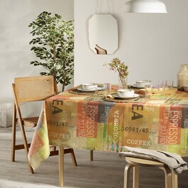 Скатертина Atenas Home Textile Coffee, бавовна з покриттям, 150 х 150 см