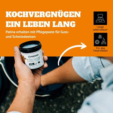 Набір Dutch Oven Petromax Feuertopf ft9-t: чавунний казан 7,5 л з плоским дном, підставкою, піднімачем кришки, пастою для догляду та скребком для гриля та відкритого вогню