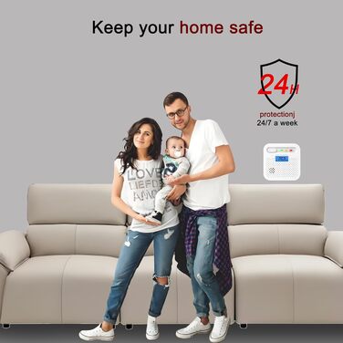 Детектор чадного газу CO з цифровим дисплеєм, портативний, для дому, авто, подорожей, офісу, ресторану, готелю (WiFi, 4 шт.)