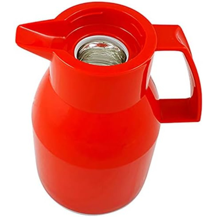 Термос Wash Thermoskanne 1L, 6 годин, червоний: зберігає напої гарячими та холодними, щільний кришка, для миття в посудомийній машині, подвійні стінки