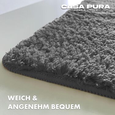 Килимок для ванної кімнати Casa Pura Sky Soft 80x150 см сірий, м'який, пухнастий, з антиковзким покриттям, для душу, легко миється