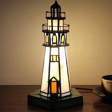 Дюймова настільна лампа з вітражним склом у стилі Тіффані, нічник, 30221 Lighthouse 10-