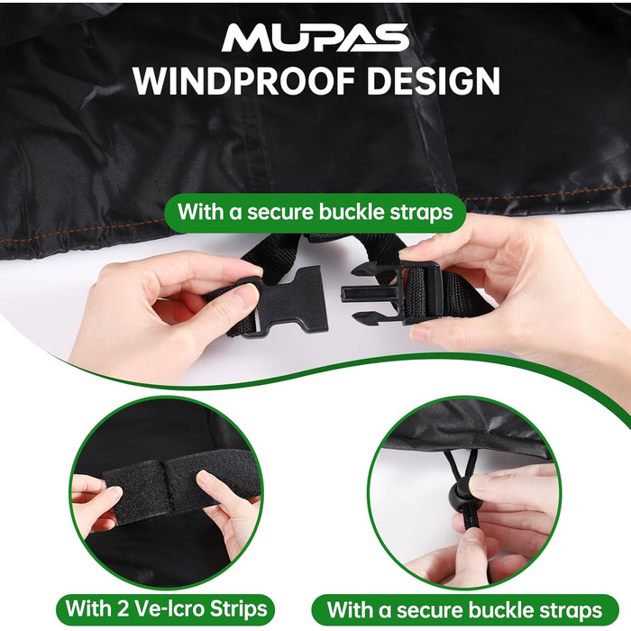 Водонепроникний чохол для садово-патіо меблів 420D Oxford, 180x120x74 см (чорний)