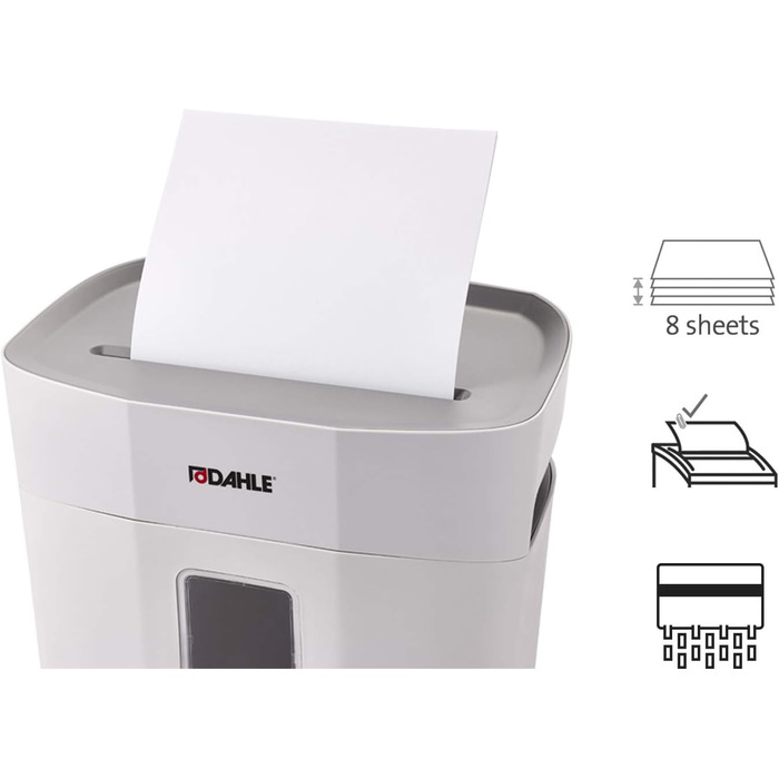 Шредер Dahle PaperSAFE PS 140 для документів, сірий, P4, 8 листів, 12 л, без масла, без обслуговування
