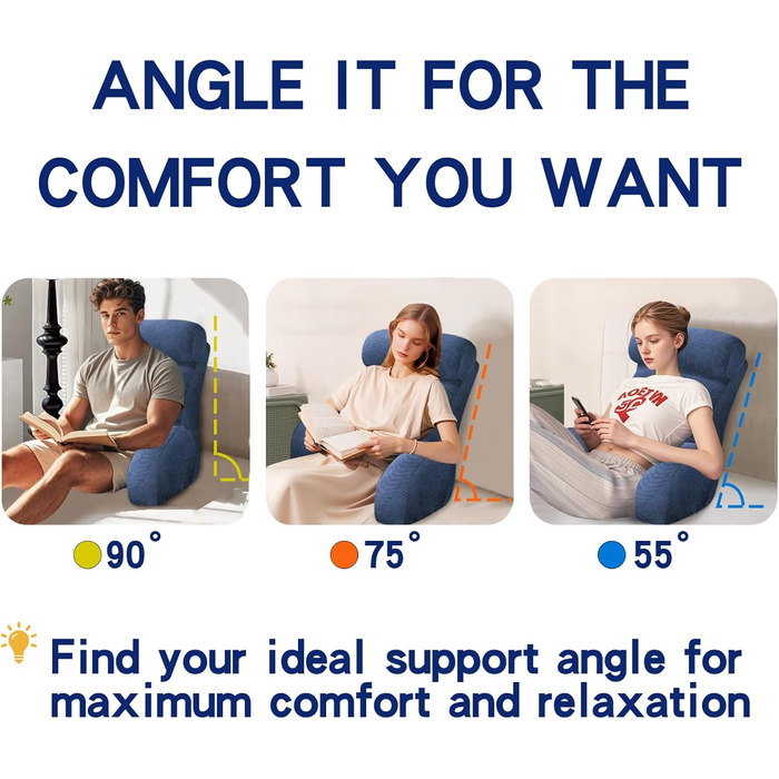 Підголівник для ліжка з підлокітниками Tinuniyaa, великий, для читання, роботи, перегляду телевізора, ігор та відпочинку. Підходить для людей вище 163 см.