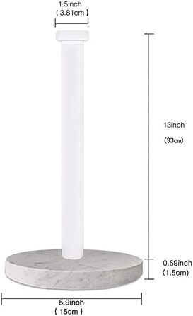 Тримач для паперових рушників на стільницю з мармуровою підставкою для кухні та ванної кімнати, білий