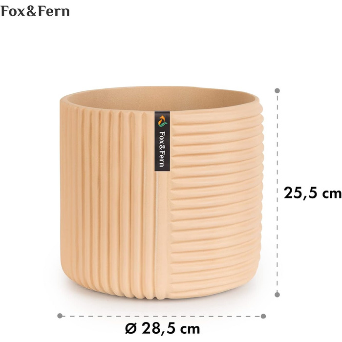 Квітчанка Fox & Fern Großer 30,5 см: стильний горщик з 3D-текстурою та дренажем для дому та саду