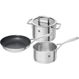 Набір каструль ZWILLING Quadro, 5 предметів, нержавіюча сталь, склокришки, індукційні, без покриття