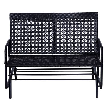 Outsunny Swing Bench Garden Swing 2-місна з поліротангом, стильна садова лавка для відпочинку на свіжому повітрі