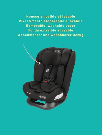 Автокрісло Nania Prato I-Size, 40-150 см, від народження до 12 років, з регульованою підголівником та поперековою підтримкою