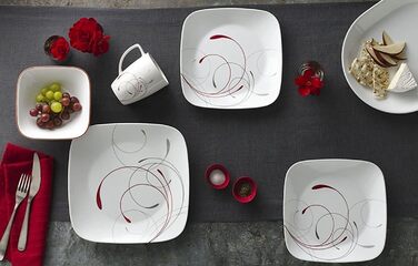 Столовий сервіз Corelle, скло/порцеляна, червоний, 16 предметів