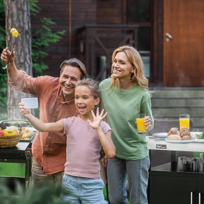 Royal Gourmet Grillwagen: гриль-візок з відкидним столиком, шафкою та нержавіючою сталевою поверхнею