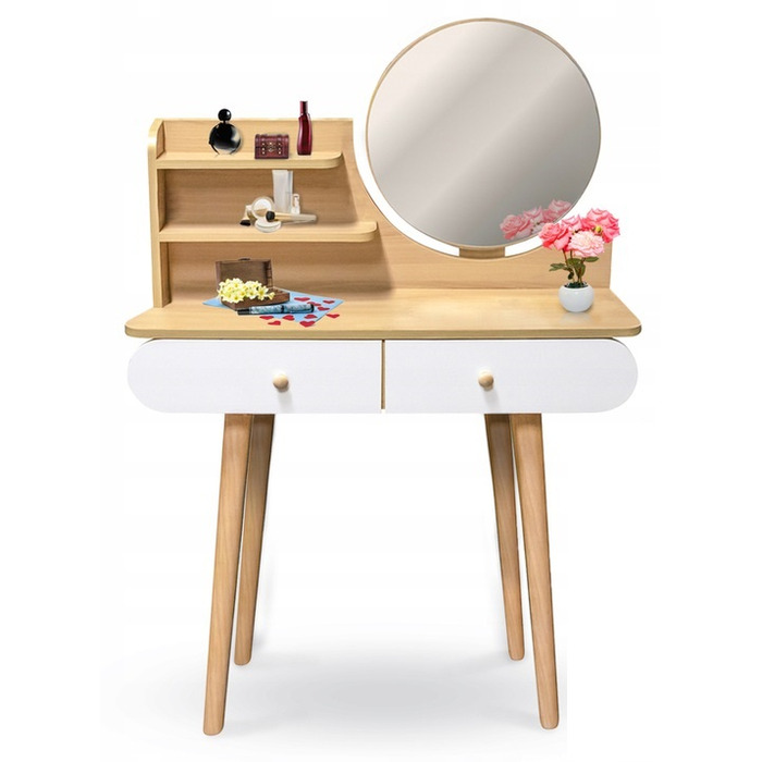 Туалетний столик Jumi, світлий дуб, матовий, 80 x 122 x 40 см