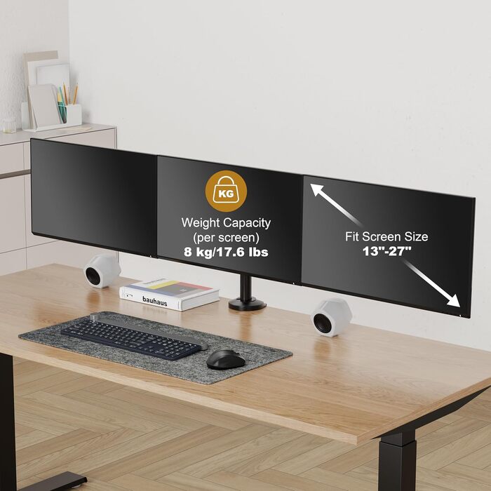 Підставка для монітора RICOO на 2 монітори, Dual Monitor Arm, TS7811, для комп'ютерів та ігор, 13-27 дюймів