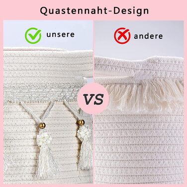 Великий кошик з бавовняного мотузка, плетений кошик для іграшок, білизни та ковдр, круглий кошик для подарунків з ручками для дитячої кімнати D45xH43CM (світло-сірий)