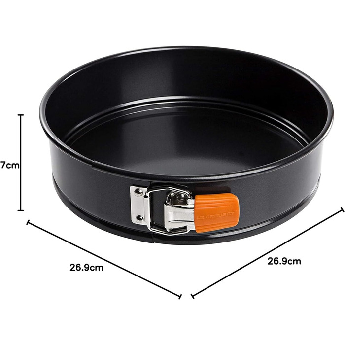 Форма для випічки LE CREUSET, діаметр 26 см, з антипригарним покриттям, з вуглецевої сталі, для випічки кисленького тіста, сірий/помаранчевий