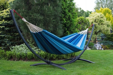 Двомісний гамак Potenza, тканинний, синій (без стійки), витримує до 220 кг