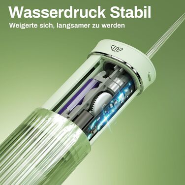 Портативний електричний іригатор для зубів JTF Munddusche Mini (зелений): 4 режими, 5 насадок, 230 мл, водонепроникний IPX7